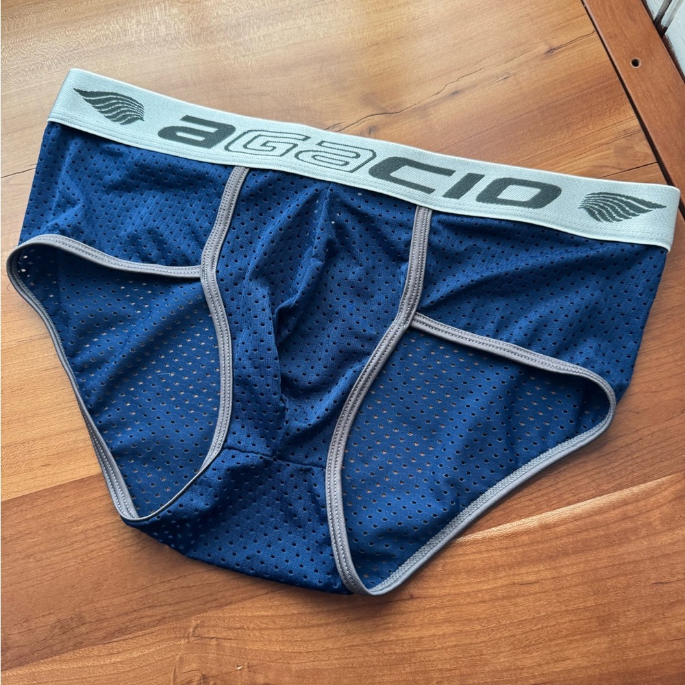Agacio Blue Mesh Briefs